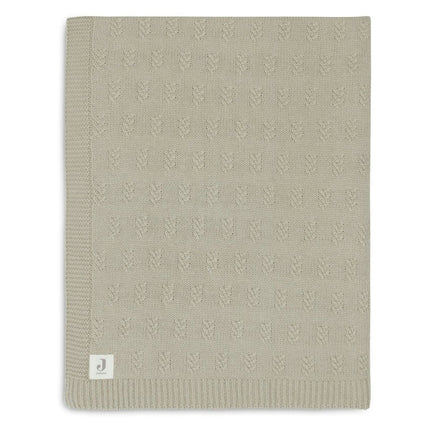 Deken Ledikant 100x150cm Grain Knit - Olive Green - Babywinkel - 8717329377578