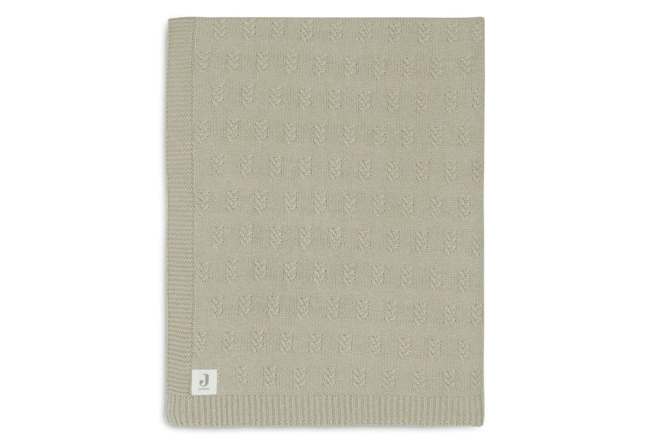 Deken Ledikant 100x150cm Grain Knit - Olive Green - Babywinkel - 8717329377578