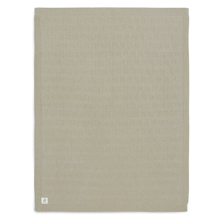 Deken Ledikant 100x150cm Grain Knit - Olive Green - Babywinkel - 8717329377578