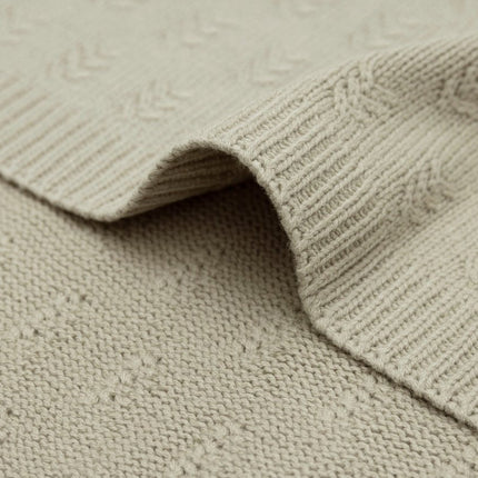 Deken Ledikant 100x150cm Grain Knit - Olive Green - Babywinkel - 8717329377578