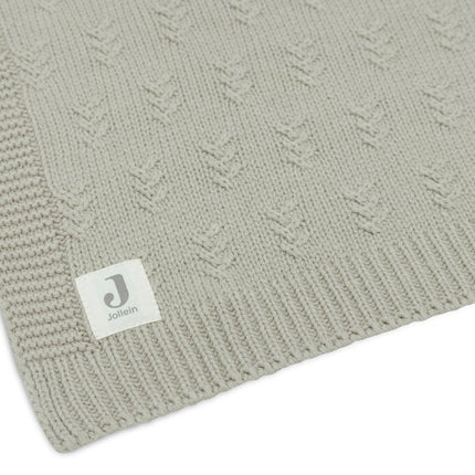 Deken Ledikant 100x150cm Grain Knit - Olive Green - Babywinkel - 8717329377578