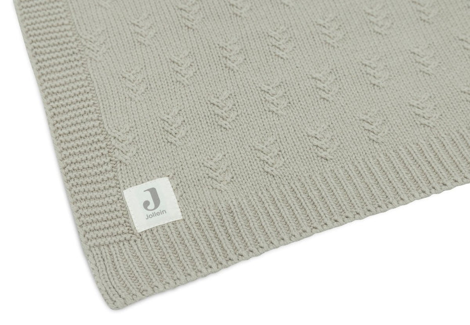 Deken Ledikant 100x150cm Grain Knit - Olive Green - Babywinkel - 8717329377578