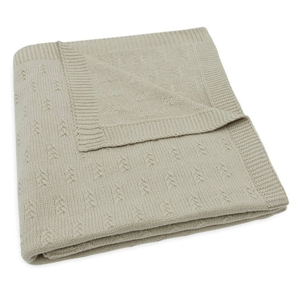Deken Ledikant 100x150cm Grain Knit - Olive Green - Babywinkel - 8717329377578