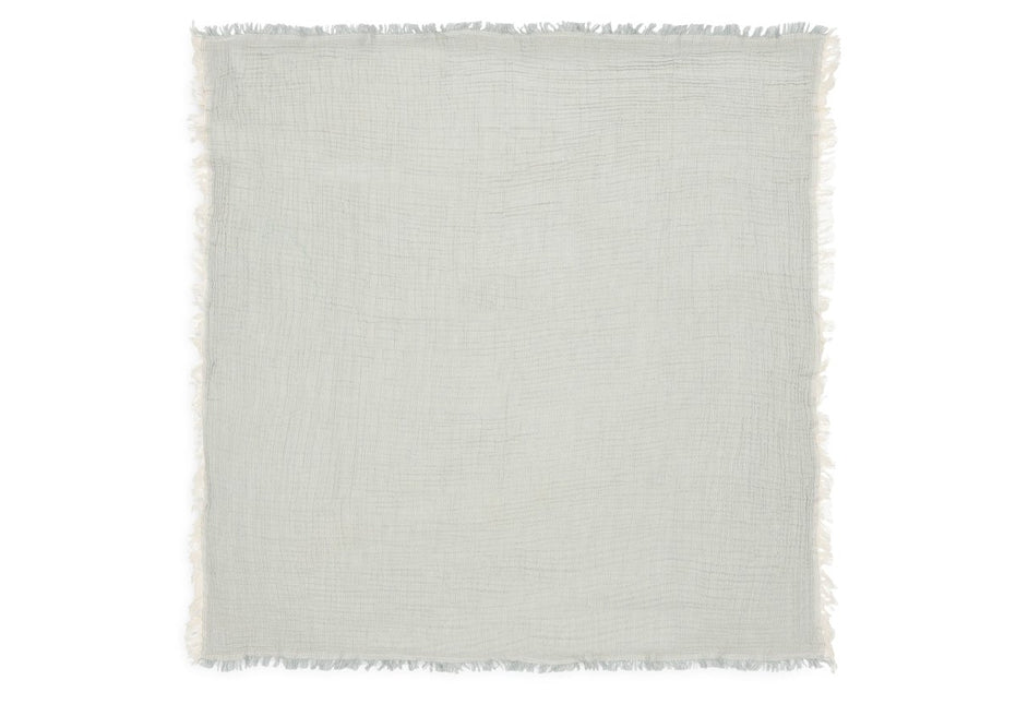 Deken Ledikant 120x120cm Fringe Stripe - Sea Green/Ivory - GOTS - Babywinkel - 8717329393790