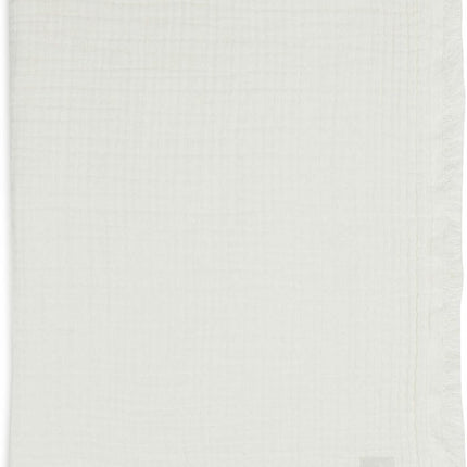 Deken Ledikant 120x120cm Muslin Fringe - Ivory - Babywinkel - 8717329365346