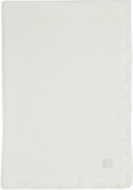 Deken Ledikant 120x120cm Muslin Fringe - Ivory - Babywinkel - 8717329365346
