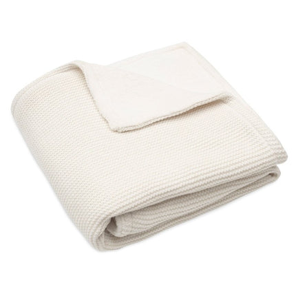 Deken Wieg 75x100cm Basic Knit - Ivory/Coral Fleece - Babywinkel - 8717329379145
