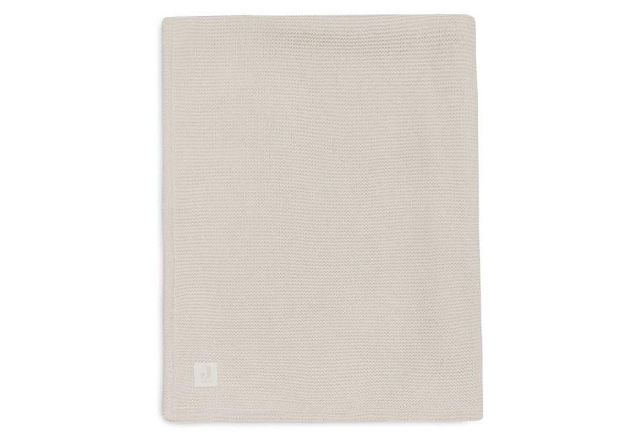 Jollein Wiegdeken Basic Knit Oatmeal/Velvet 75X100Cm koop je bij Babywinkel