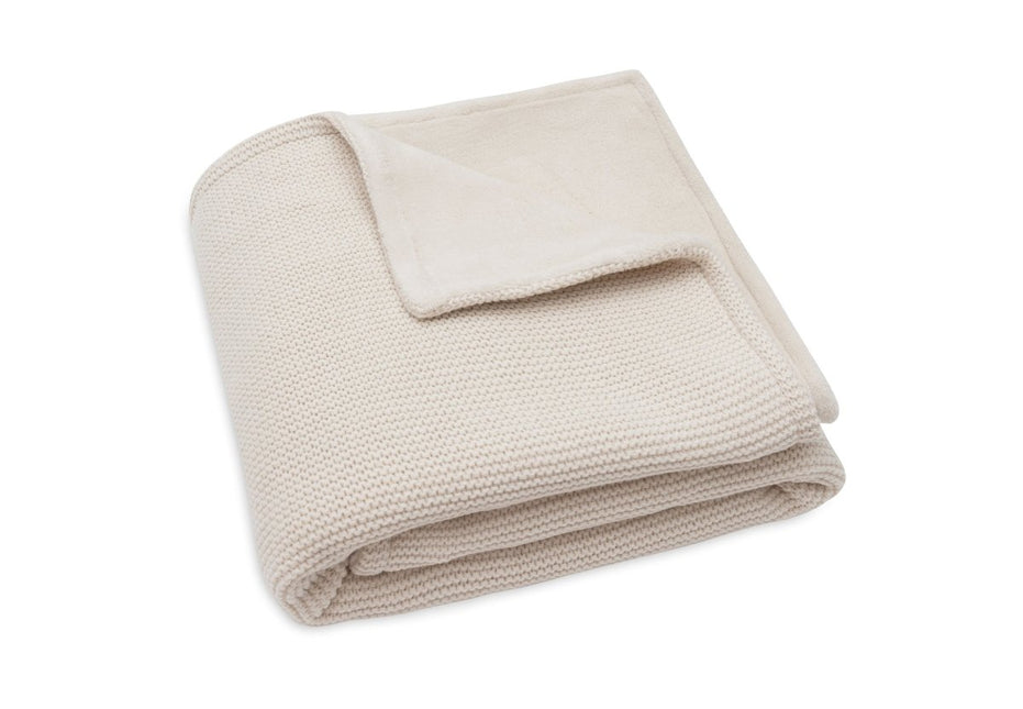 Jollein Wiegdeken Basic Knit Oatmeal/Velvet 75X100Cm koop je bij Babywinkel
