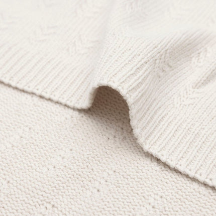 Deken Wieg 75x100cm Grain Knit - Oatmeal - Babywinkel - 8717329377622