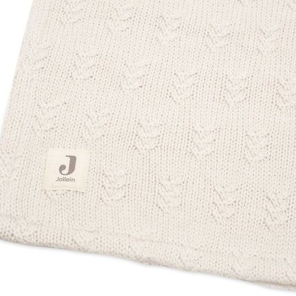 Deken Wieg 75x100cm Grain Knit - Oatmeal/Velvet - Babywinkel - 8717329377561