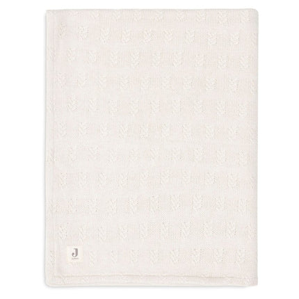 Deken Wieg 75x100cm Grain Knit - Oatmeal/Velvet - Babywinkel - 8717329377561