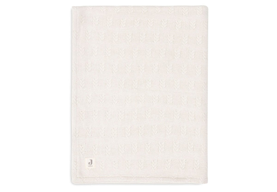 Deken Wieg 75x100cm Grain Knit - Oatmeal/Velvet - Babywinkel - 8717329377561