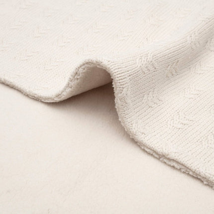 Deken Wieg 75x100cm Grain Knit - Oatmeal/Velvet - Babywinkel - 8717329377561