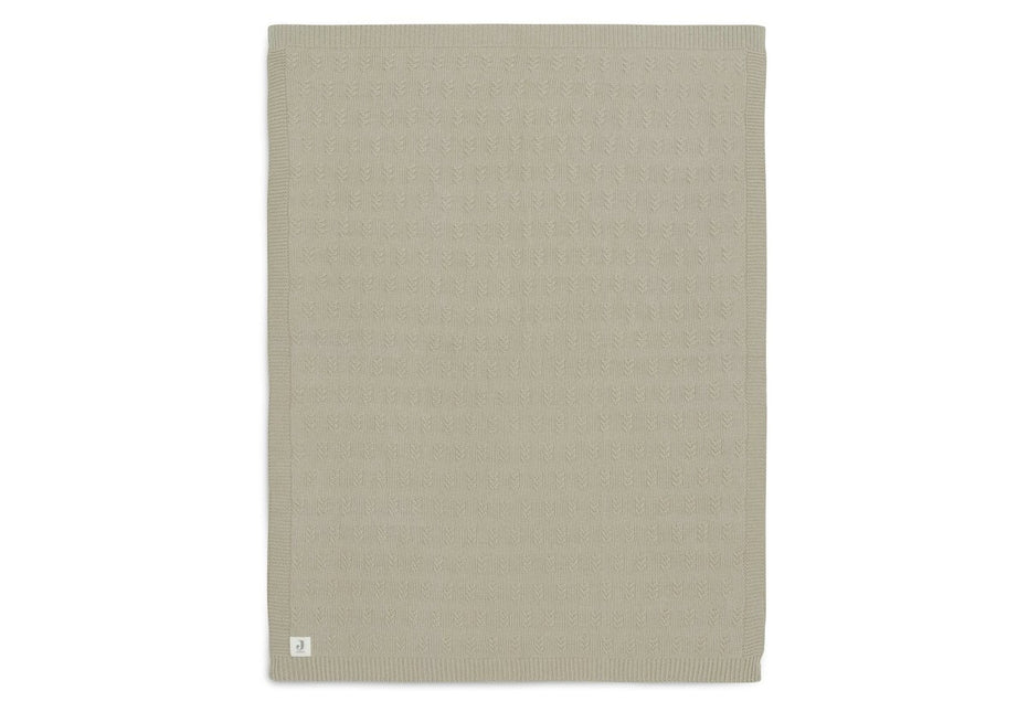 Deken Wieg 75x100cm Grain Knit - Olive Green - Babywinkel - 8717329377608