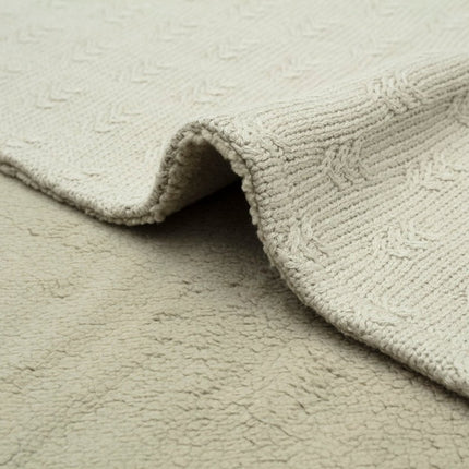 Deken Wieg 75x100cm Grain Knit - Olive Green/Velvet - Babywinkel - 8717329377547