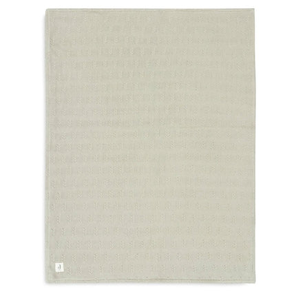 Deken Wieg 75x100cm Grain Knit - Olive Green/Velvet - Babywinkel - 8717329377547