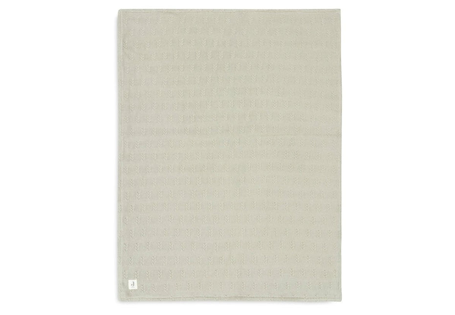 Deken Wieg 75x100cm Grain Knit - Olive Green/Velvet - Babywinkel - 8717329377547