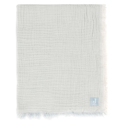 Deken Wieg Fringe Stripe - Sea Green/Ivory - GOTS - Babywinkel - 8717329393783