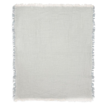 Deken Wieg Fringe Stripe - Sea Green/Ivory - GOTS - Babywinkel - 8717329393783