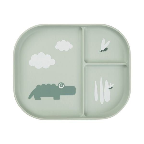 Done by Deer Babybord Croco Green koop je bij Babywinkel