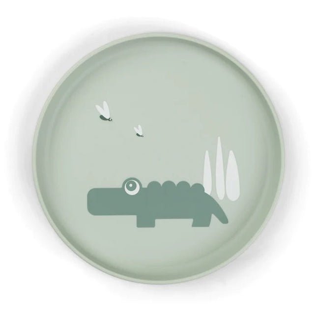 Done by Deer Babybord Croco Green Rond koop je bij Babywinkel