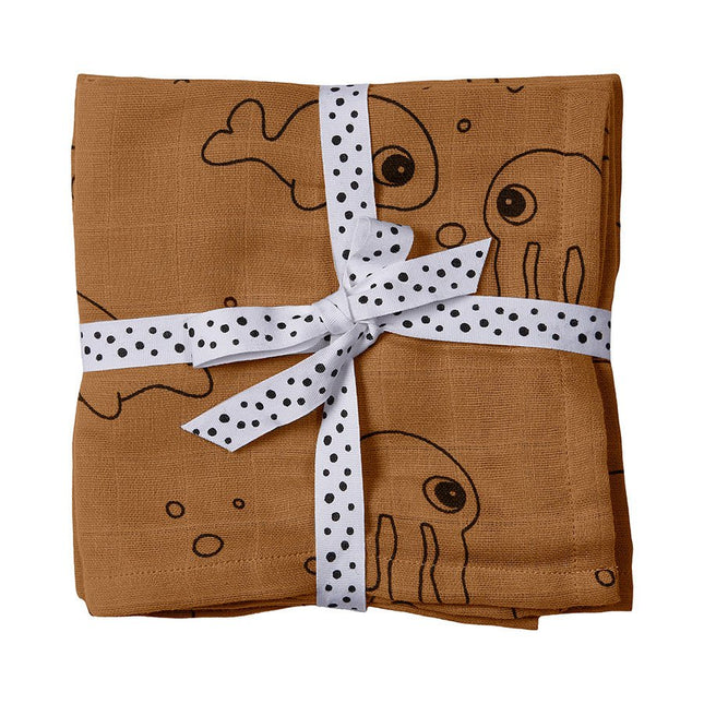 Done by Deer Inbakerdoek Sea Friends Mosterd 2st koop je bij Babywinkel