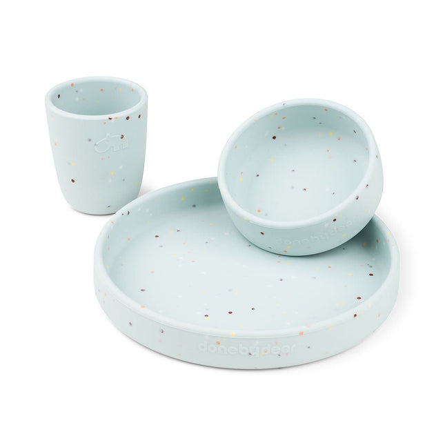 Done by Deer Kinderservies Set Confetti Blue 3st - Done by Deer - Babywinkel - 5712643042396