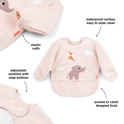 Done by Deer Slabbetje Playgrond Powder met Mouwen - Done by Deer - Babywinkel - 5712643053644