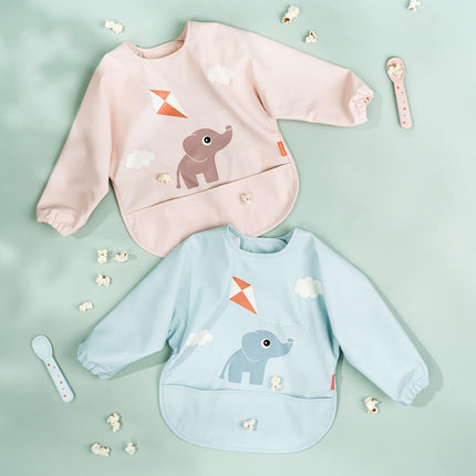 Done by Deer Slabbetje Playground Blue met Mouwen - Done by Deer - Babywinkel - 5712643053675
