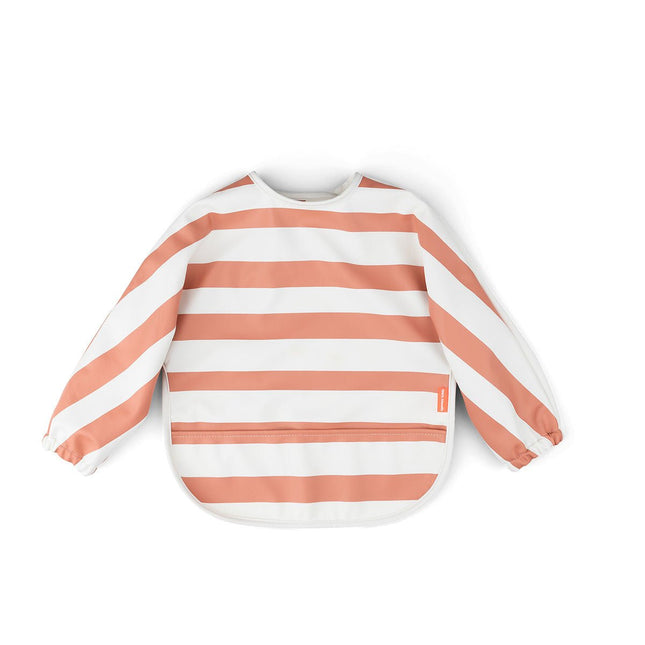 Done by Deer Slabbetje Stripes Met Lange Mouwen Papaya - Done by Deer - Babywinkel - 5712643042037