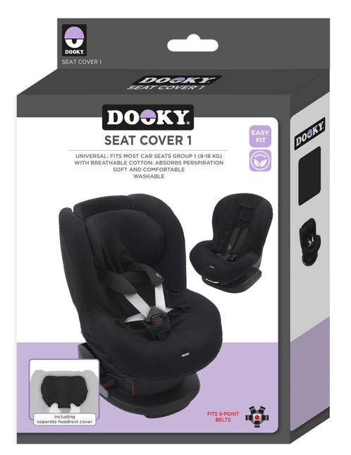 Dooky Autostoelhoes Seat Cover Groep 1 Zwart Uni koop je bij Babywinkel