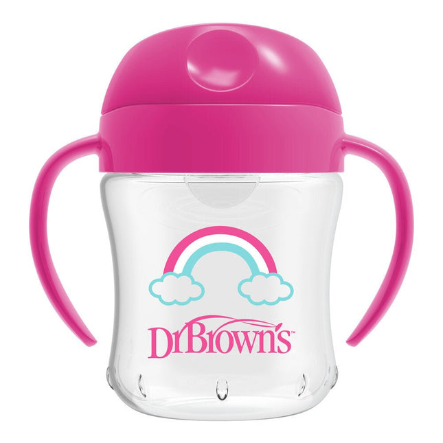 Dr. Brown's Drinkbeker roze 180ml zachte tuit - Dr. Brown's - Babywinkel - 072239303382