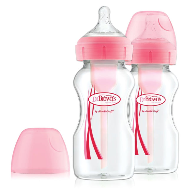 Dr. Brown's Options + Brede Halsfles 270ml duopack roze - Dr. Brown's - Babywinkel - 072239318003