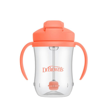 <tc>Dr. Brown's</tc> Bicchiere con cannuccia per neonati Coral 270 ml