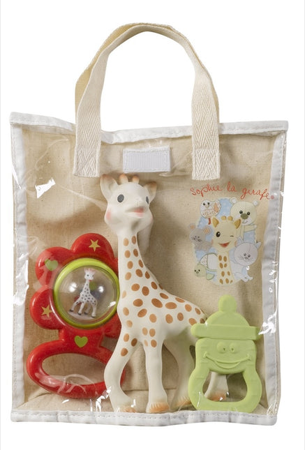 <tc>Sophie de Giraf</tc> Borsa regalo con anello e sonaglio per la dentizione