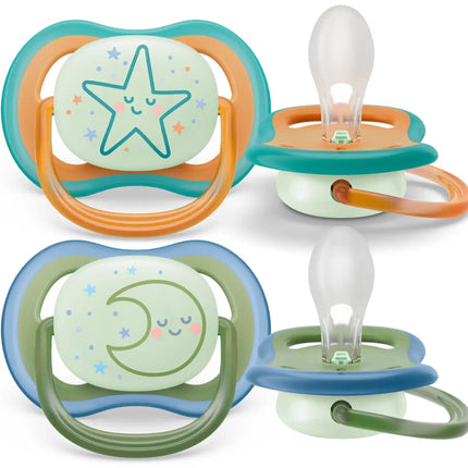 Fopspeen +18m Ultra Air Night Ster/Maan - Babywinkel - 8720689022477