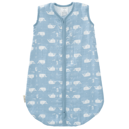 Fresk Slaapzak Baby Muslin Whale Blue Fog 2 - laags - Fresk - Babywinkel - 8718754233637