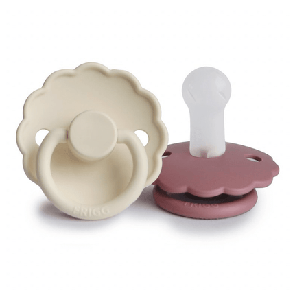 Frigg Fopspeen Maat 1 Daisy Cream/Dusty Rose Silicone 2St. - Frigg - Babywinkel - 5715239011103