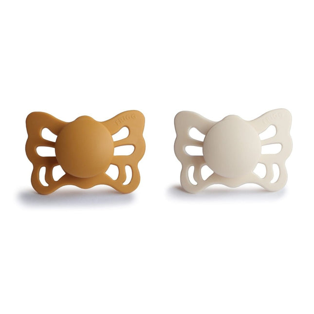Frigg Speen Maat 1 Butterfly Honey Gold/Cream Silicone 2 - Pack - Frigg - Babywinkel - 5715239022277