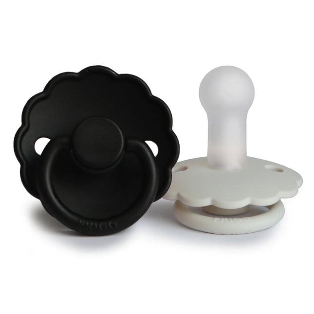 Frigg Speen Maat 1 Daisy Cream/Jet Black Silicone 2 - Pack - Frigg - Babywinkel - 5715239010922