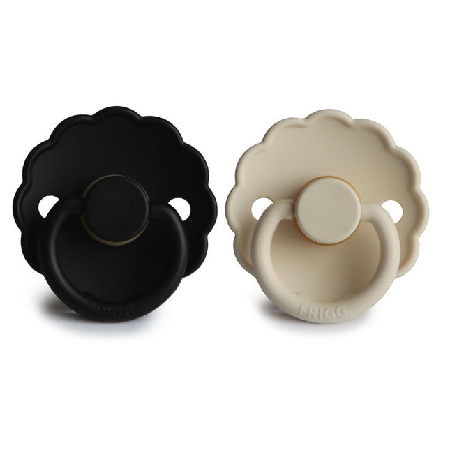 Frigg Speen Maat 1 Daisy Cream/Jet Black Silicone 2 - Pack - Frigg - Babywinkel - 5715239010922