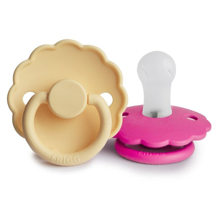 Frigg Speen Maat 1 Daisy Daffodil/Fuchsia Silicone 2 - Pack - Frigg - Babywinkel - 5715239023823