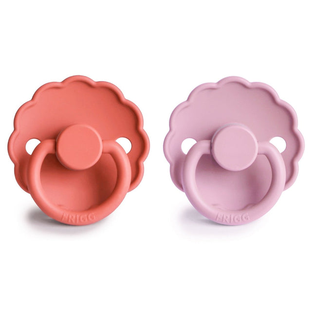 Frigg Speen Maat 1 Daisy Pink Cream/Poppy Silicone 2 - Pack koop je bij Babywinkel