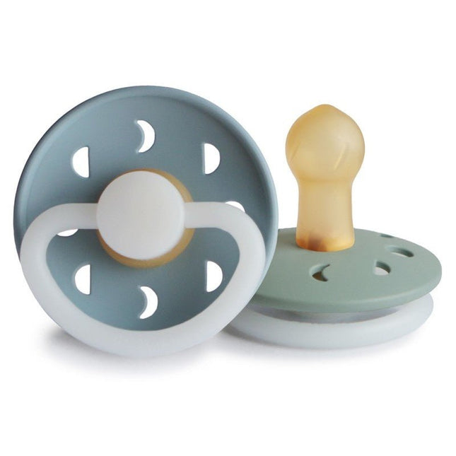 Frigg Speen Maat 1 Moon Night Stone Blue/Sage Latex 2 - Pack - Frigg - Babywinkel - 5715239019697