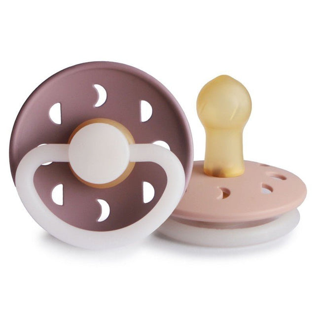 Frigg Speen Maat 1 Moon Night Tw.Mauve/Blush Latex 2 - Pack - Frigg - Babywinkel - 5715239019772