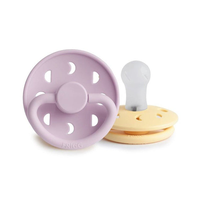 Frigg Speen Maat 1 Moon P. Daffodil/S. Lilac Silicone 2 - Pack - Frigg - Babywinkel - 5715239011905