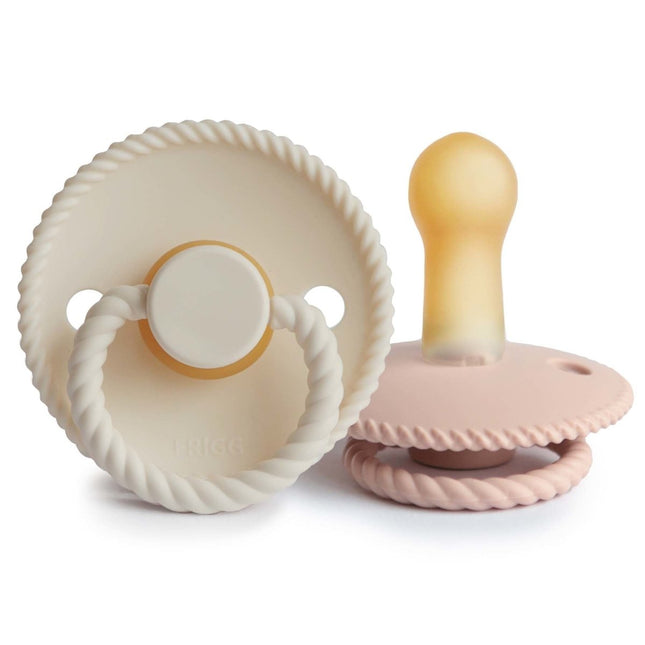 Frigg Speen Maat 1 Rope Blush/Cream Latex 2 - Pack - Frigg - Babywinkel - 5715239513850