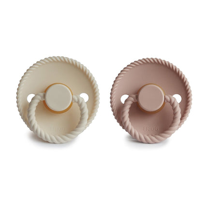 Frigg Speen Maat 1 Rope Blush/Cream Latex 2 - Pack - Frigg - Babywinkel - 5715239513850