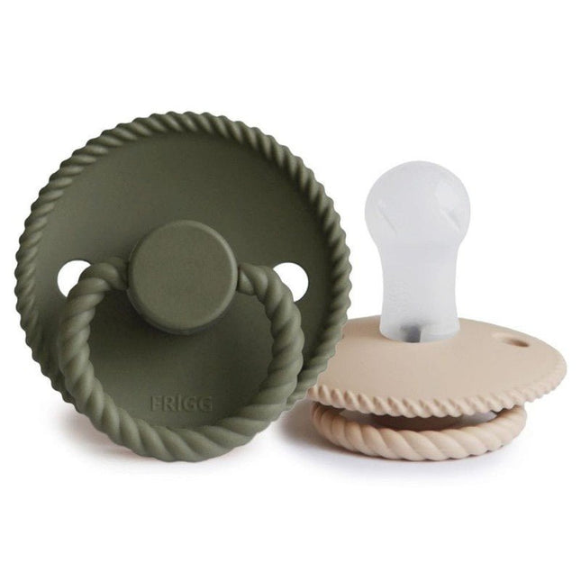 Frigg Speen Maat 1 Rope Croissant/Olive Silicone 2 - Pack - Frigg - Babywinkel - 5715239011707